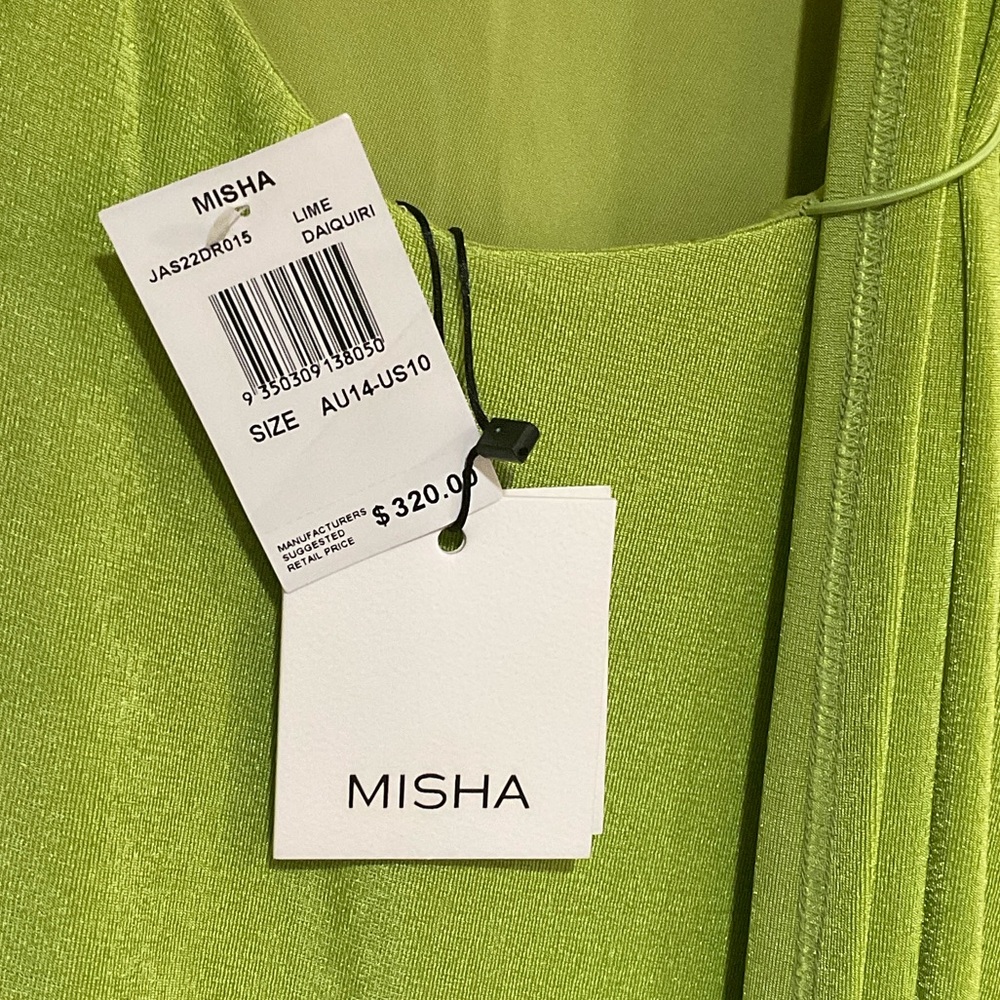 MISHA COLLECTION Lime One-Shoulder Dress - Picture 3 of 4